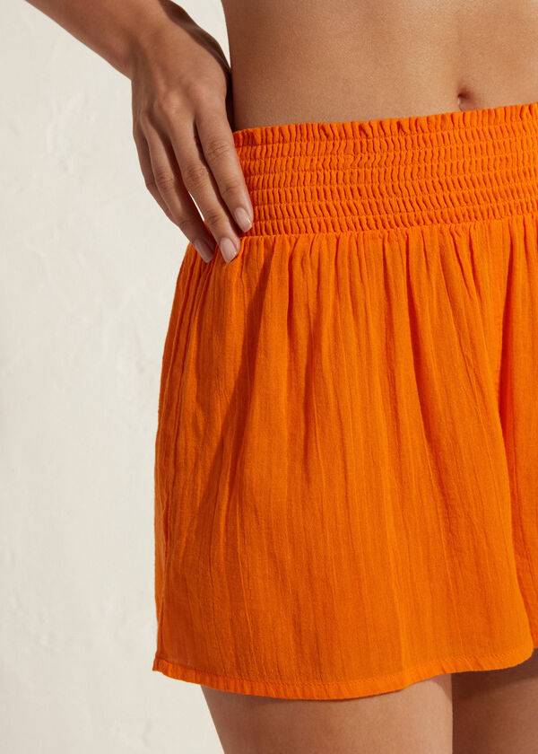 Calzedonia Katoenen Shorts Cover-ups Dames Oranje | BE2121KI