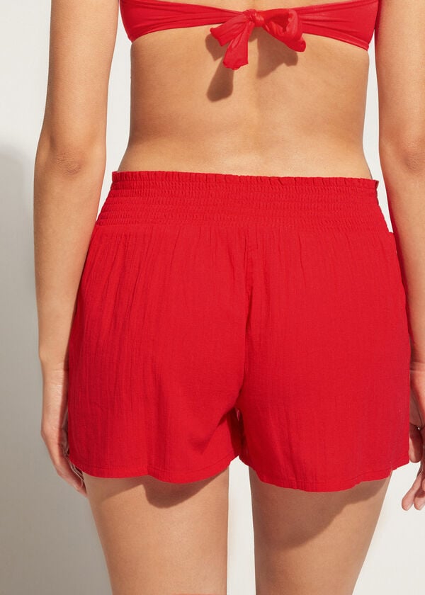 Calzedonia Katoenen Shorts Cover-ups Dames Rood | BE2122LH