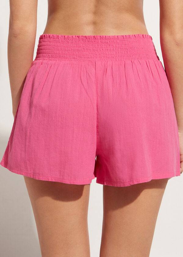 Calzedonia Katoenen Shorts Cover-ups Dames Roze | BE2123ZG