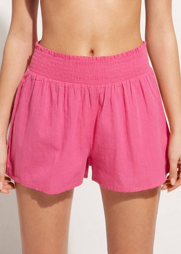 Calzedonia Katoenen Shorts Cover-ups Dames Roze | BE2123ZG