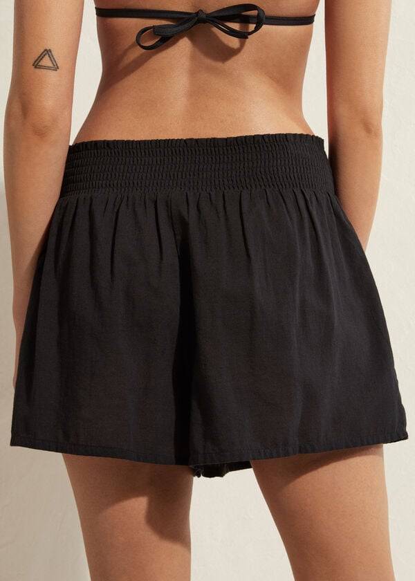 Calzedonia Katoenen Shorts Cover-ups Dames Zwart | BE2125CE