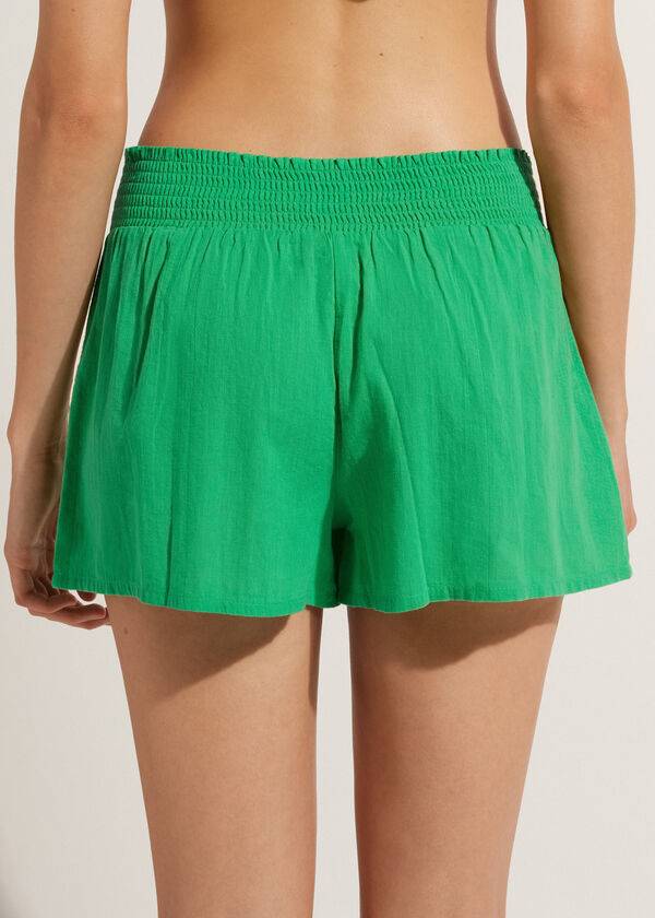 Calzedonia Katoenen Shorts Cover-ups Dames Groen | BE2126VD