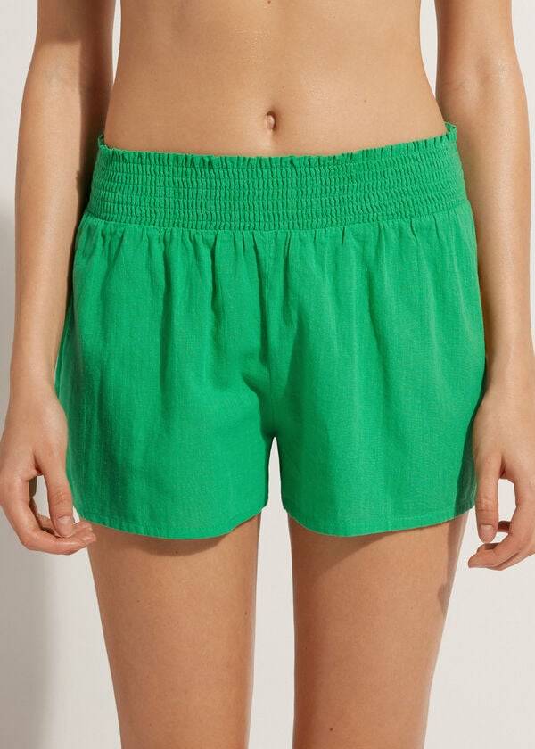 Calzedonia Katoenen Shorts Cover-ups Dames Groen | BE2126VD