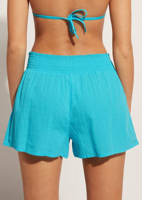 Calzedonia Katoenen Shorts Cover-ups Dames Turquoise Groen | BE2127BC