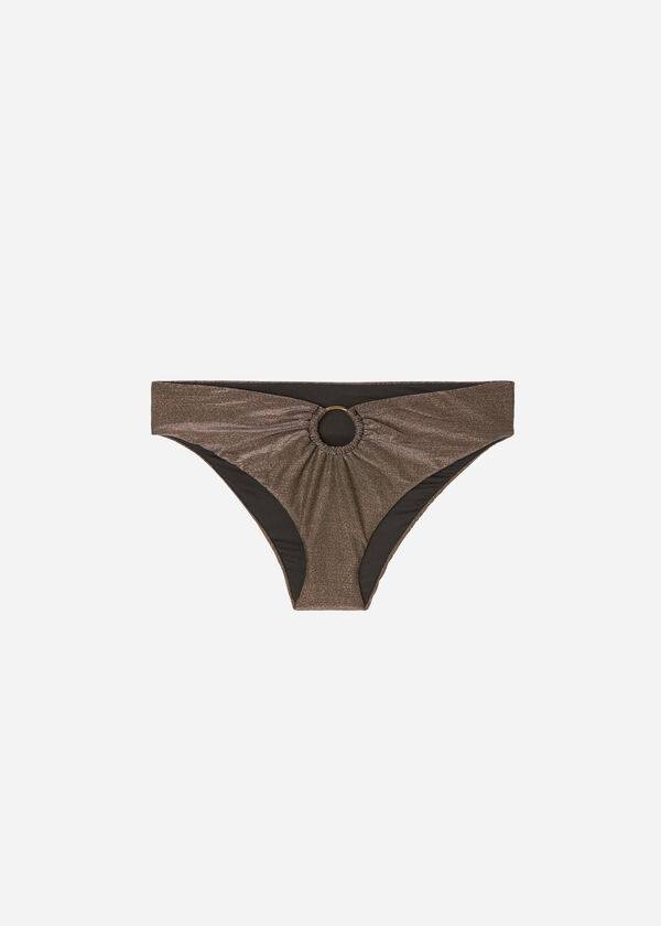 Calzedonia Lamé High Taille Hollywood Bikinibroekjes Dames Zwart | BE1487IS