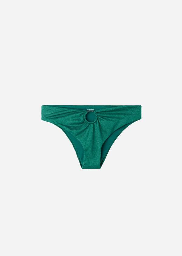 Calzedonia Lamé High Taille Hollywood Bikinibroekjes Dames Groen | BE1488OR