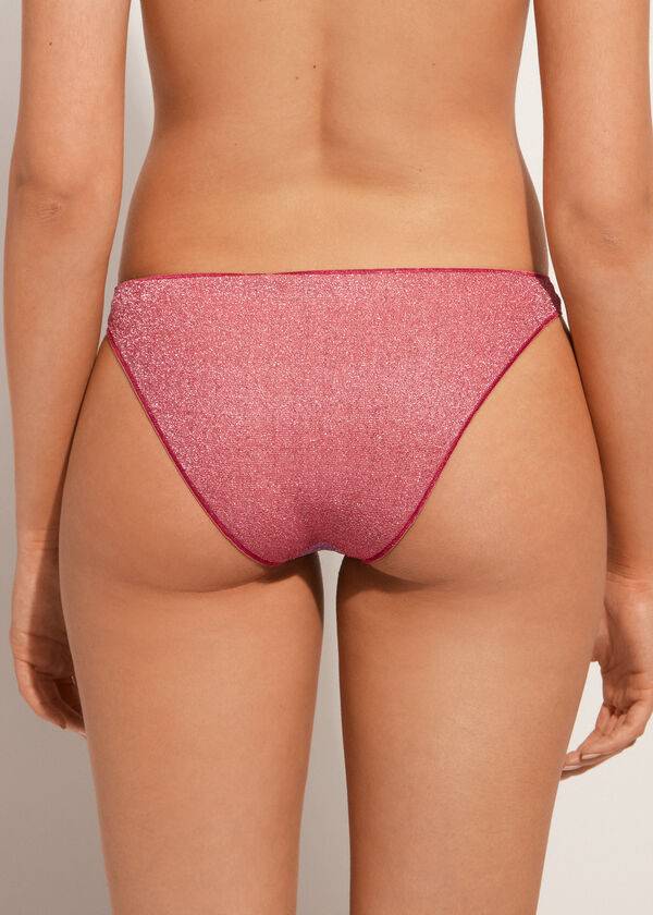 Calzedonia Lamé Lisbona Bikinibroekjes Dames Roze | BE1489PQ