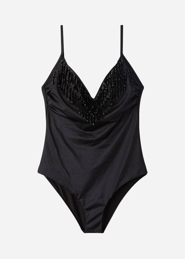 Calzedonia Lightly Gewatteerd One Piece Taipei Badpakken Dames Zwart | BE2154NB