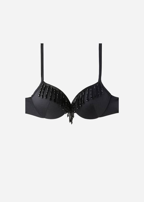 Calzedonia Lightly Gewatteerd Push-up Taipei Bikinitopjes Dames Zwart | BE1777SO