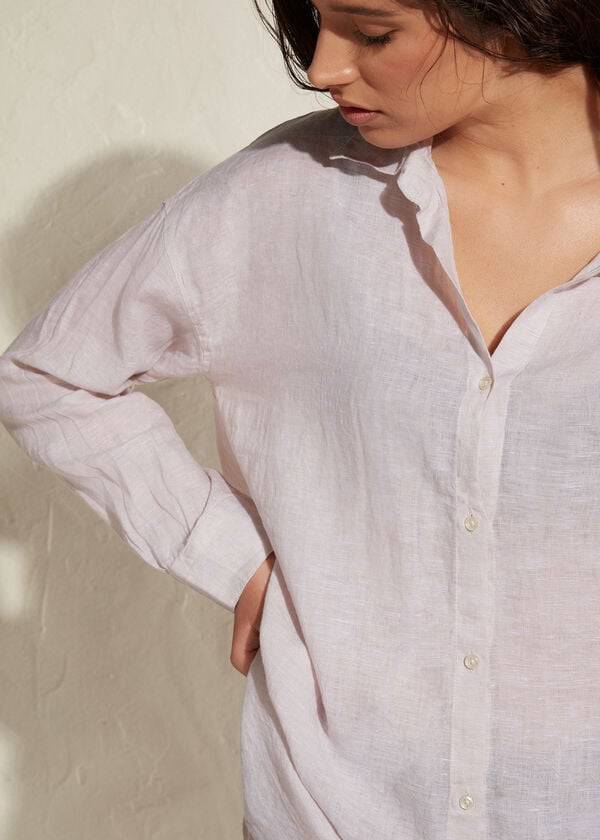 Calzedonia Linen Shirt Cover-ups Dames Beige | BE2097ZG