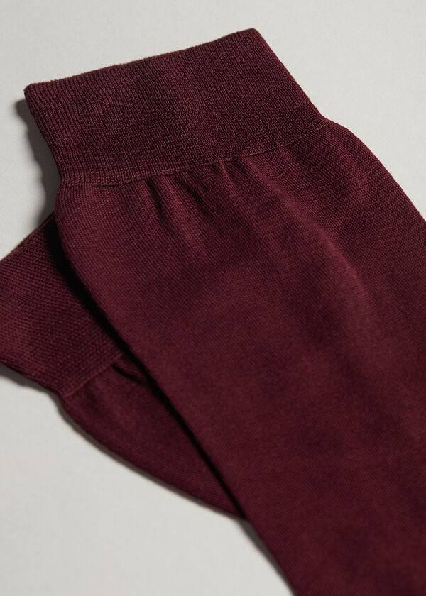 Calzedonia Lisle Thread Crew Sokken Heren Bordeaux | BE2809HK