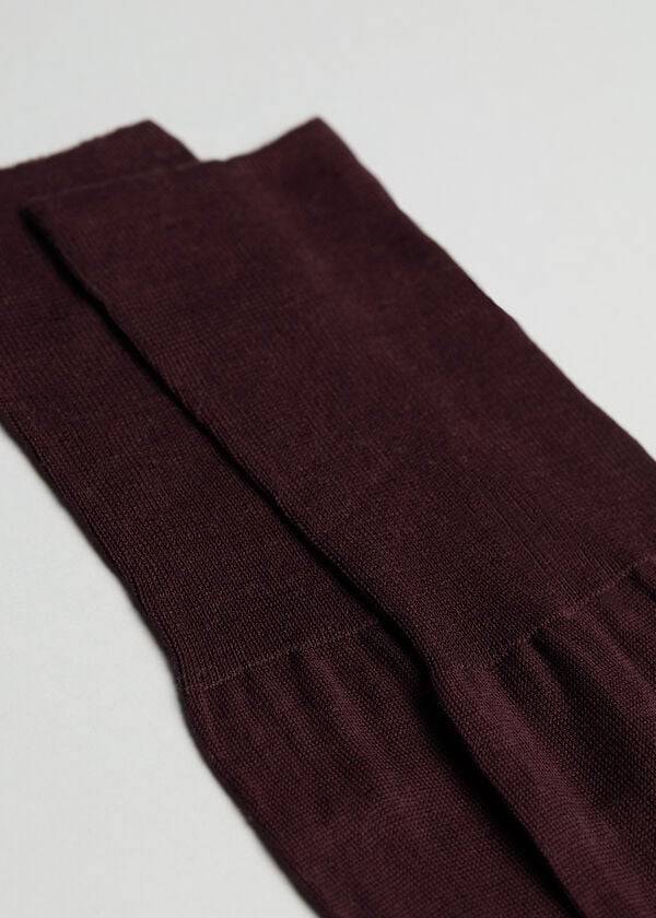 Calzedonia Lisle Thread Long Sokken Heren Bordeaux | BE2761LH