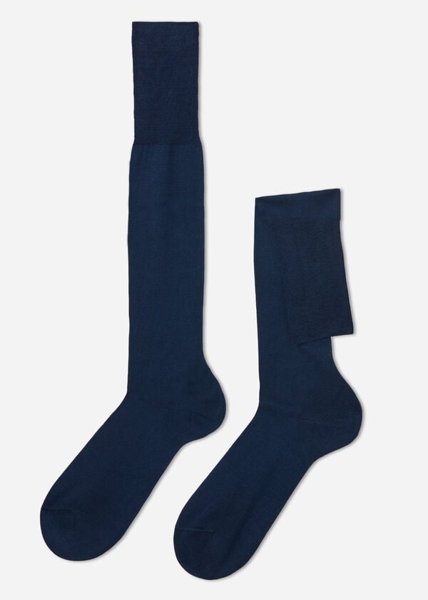 Calzedonia Lisle Thread Long Sokken Heren Donkerblauw | BE2765HK