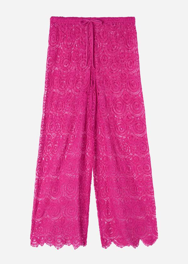 Calzedonia Long Crochet Pants Cover-ups Dames Roze | BE2134TV