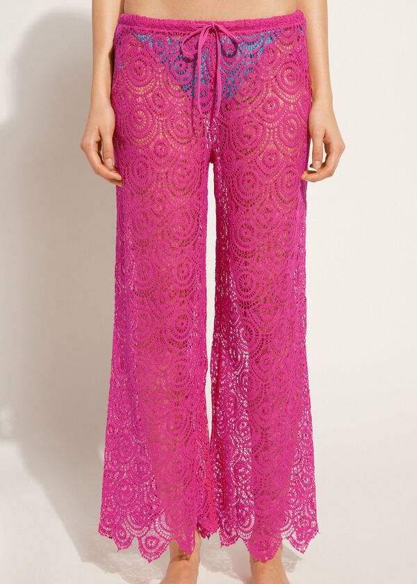 Calzedonia Long Crochet Pants Cover-ups Dames Roze | BE2134TV