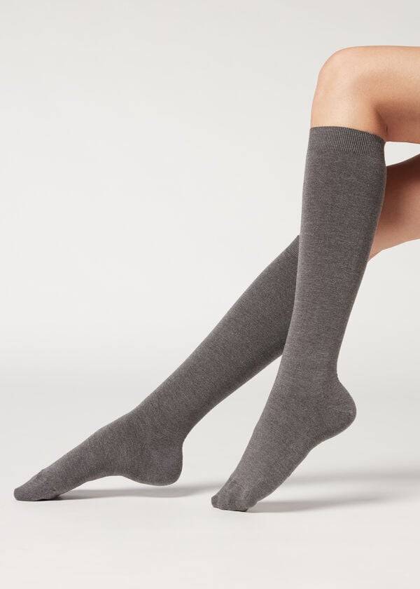 Calzedonia Long with Cashmere Sokken Dames Grijs | BE2250JJ