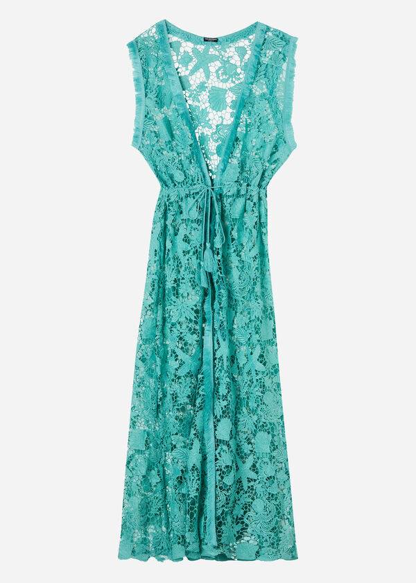 Calzedonia Mouwloos Crochet Cover-ups Dames Turquoise | BE2114AP