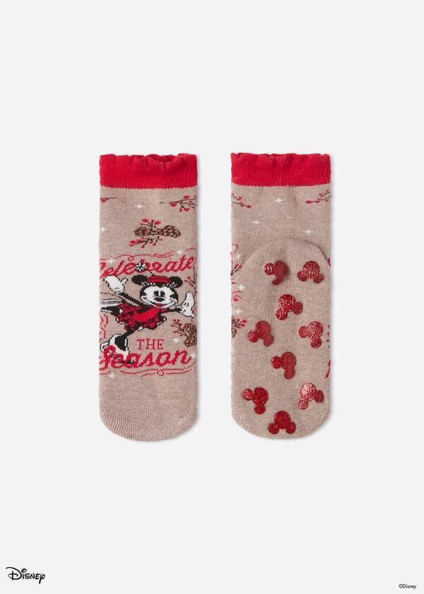 Calzedonia Non-slip Disney Minnie Mouse Christmas Kort Sokken Kinderen Bruin | BE3191HK