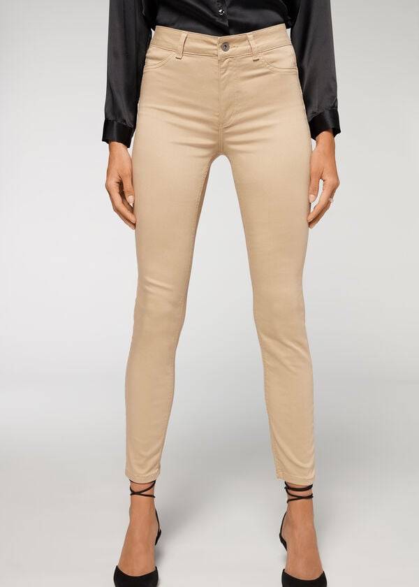 Calzedonia Push-up and soft touch Jeans Dames Beige | BE2606YU