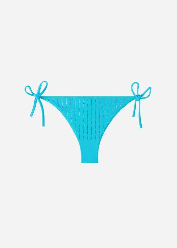 Calzedonia Rhinestone Brazilian String Shanghai Bikinibroekjes Dames Turquoise Groen | BE1518DN