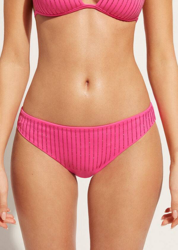 Calzedonia Rhinestone Shanghai Bikinibroekjes Dames Roze | BE1521HK