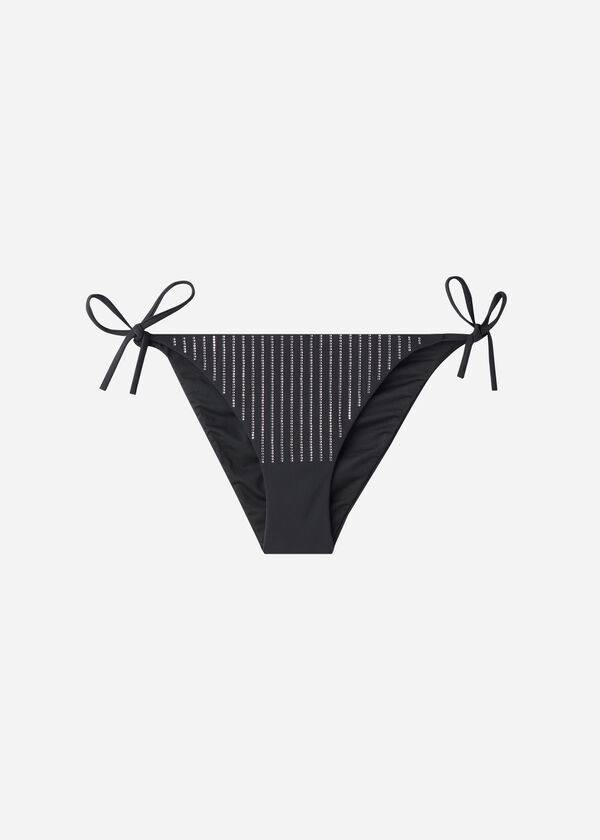 Calzedonia Rhinestone String Shanghai Bikinibroekjes Dames Zwart | BE1524LH