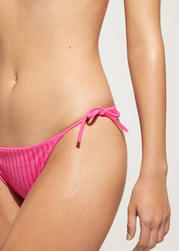 Calzedonia Rhinestone String Shanghai Bikinibroekjes Dames Roze | BE1525ZG