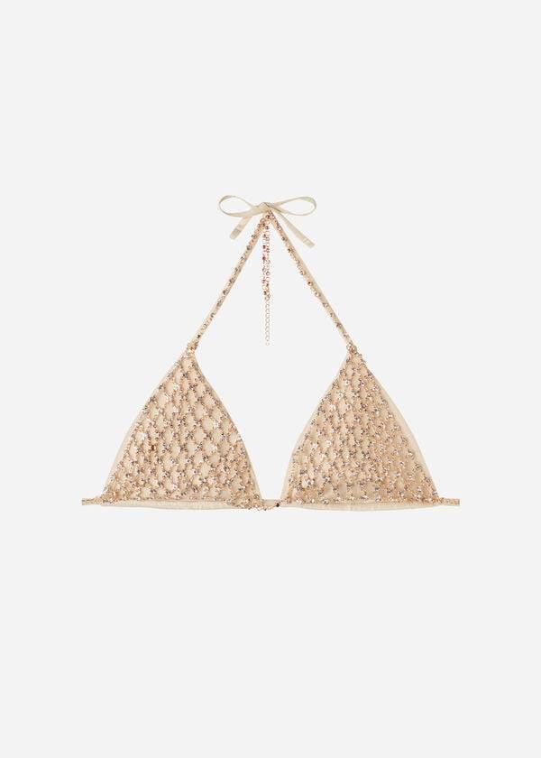 Calzedonia Rhinestone Triangle String Luxor Bikinitopjes Dames Goud | BE1958AP