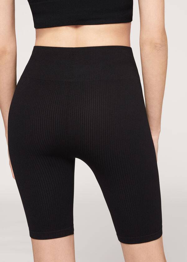 Calzedonia Seamless Atletische Bike Leggings Dames Zwart | BE2678TV