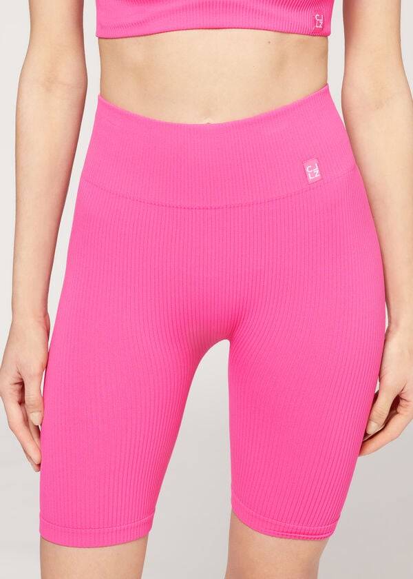 Calzedonia Seamless Atletische Bike Leggings Dames Roze | BE2679RW