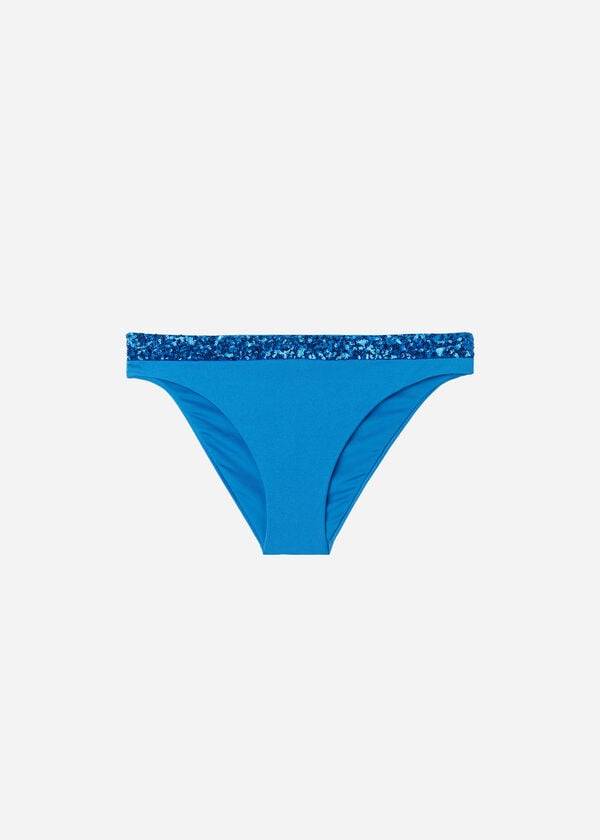 Calzedonia Sequined Cannes rosa Bikinibroekjes Dames Blauw | BE1541PQ