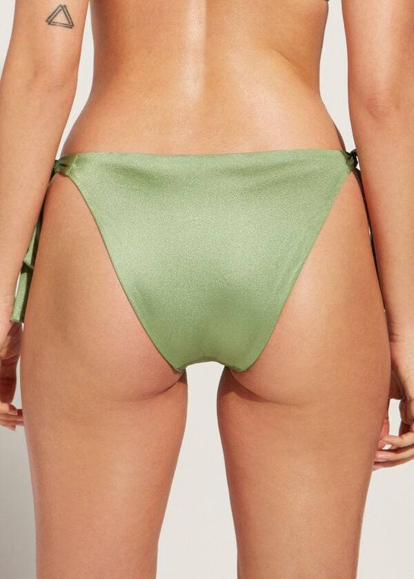 Calzedonia Sequined Side-Tie Cannes Bikinibroekjes Dames Groen | BE1548JJ