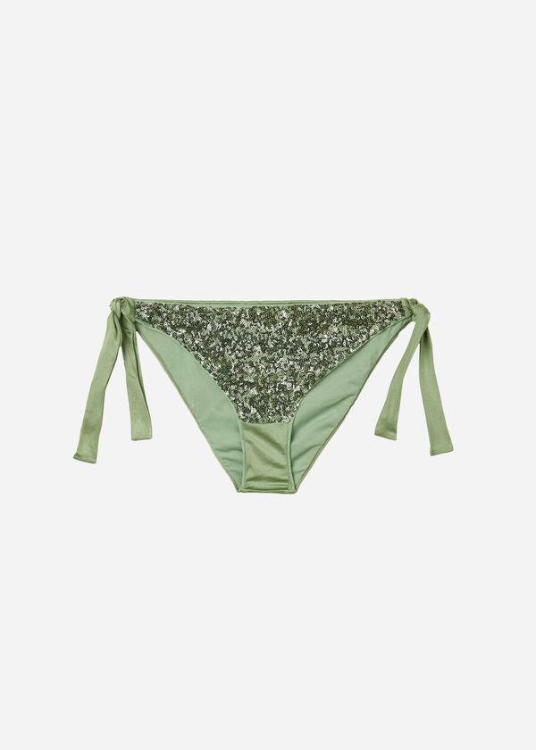 Calzedonia Sequined Side-Tie Cannes Bikinibroekjes Dames Groen | BE1548JJ