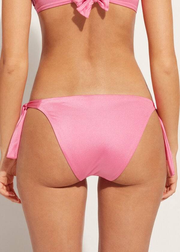 Calzedonia Sequined Side-Tie Cannes Bikinibroekjes Dames Roze | BE1550LH