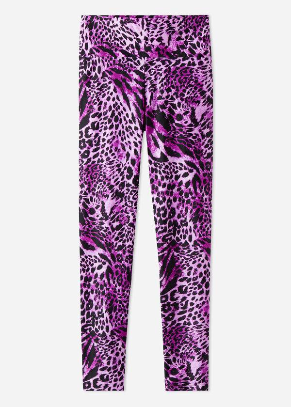 Calzedonia Shiny Animal-Print Atletische Leggings Dames Roze | BE2682QZ