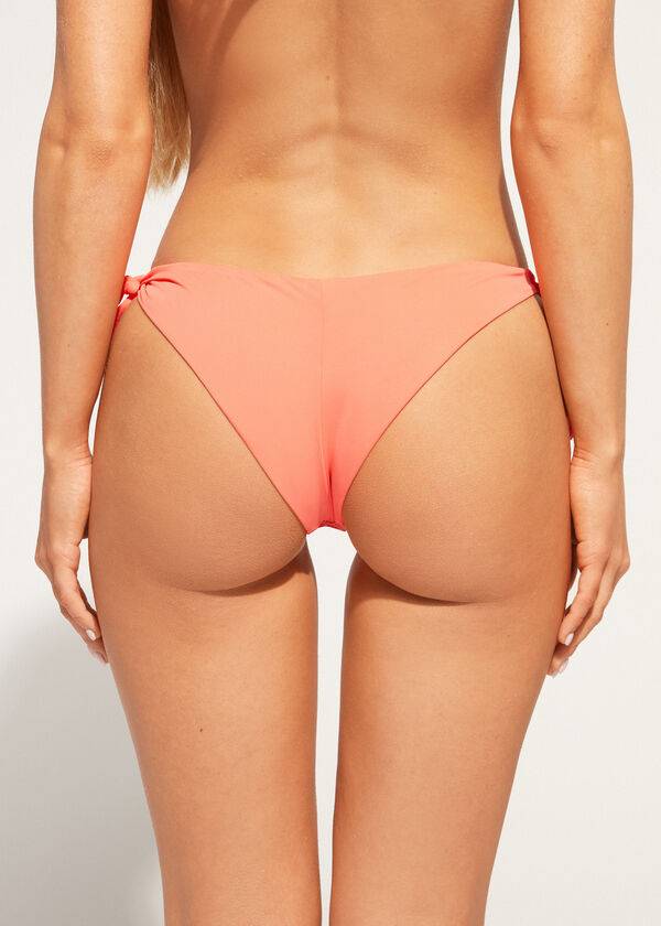 Calzedonia Side Tie Brazilian Corfù Bikinibroekjes Dames Koraal Oranje | BE1558QZ