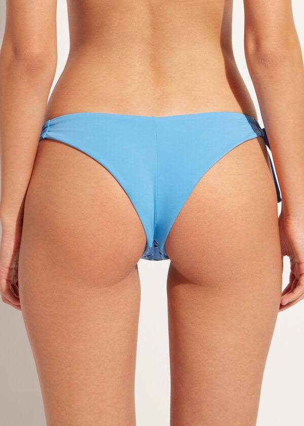 Calzedonia Side Tie Brazilian Corfù Bikinibroekjes Dames Blauw | BE1559WY