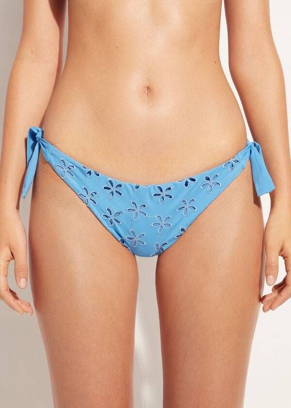 Calzedonia Side Tie Brazilian Corfù Bikinibroekjes Dames Blauw | BE1559WY