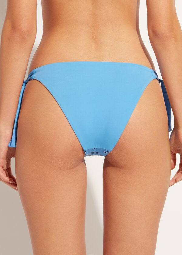 Calzedonia Side Tie Corfù Bikinibroekjes Dames Blauw | BE1562TV