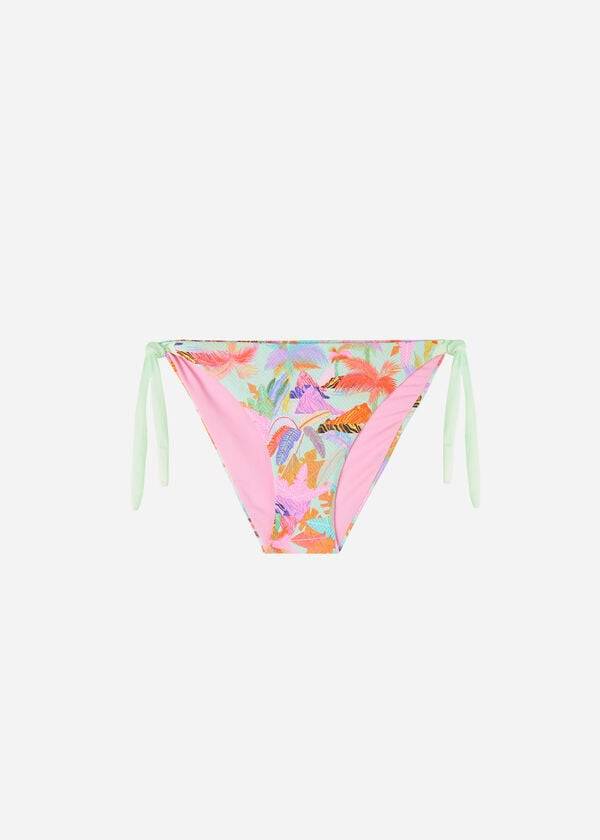 Calzedonia Side-Tie Foliage Tahiti Bikinibroekjes Dames Groen | BE1569SO