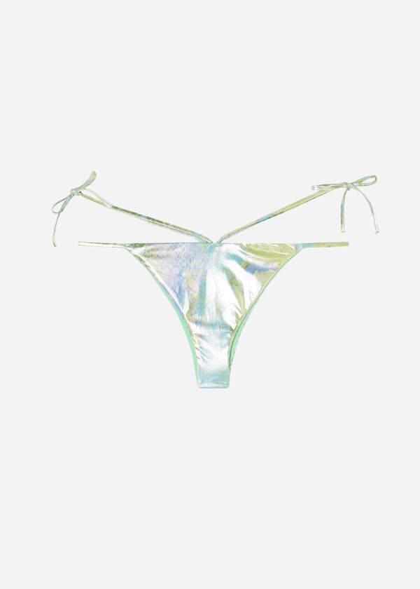 Calzedonia Snake-Pattern Brazilian String Las Palmas Bikinibroekjes Dames Groen | BE1574JJ