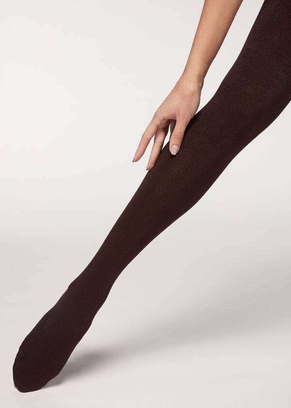 Calzedonia Soft Modal and Cashmere Blend Opaque Hardloopbroek Dames Koffie | BE1058XF