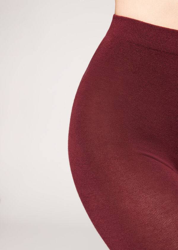 Calzedonia Soft Modal and Cashmere Blend Opaque Hardloopbroek Dames Bordeaux | BE1059CE