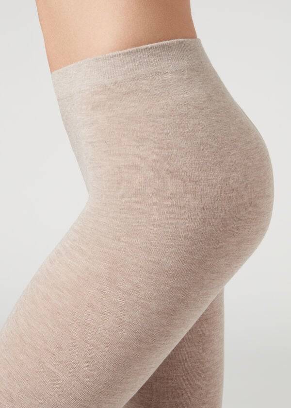 Calzedonia Soft Modal and Cashmere Blend Opaque Hardloopbroek Dames Beige | BE1061BC