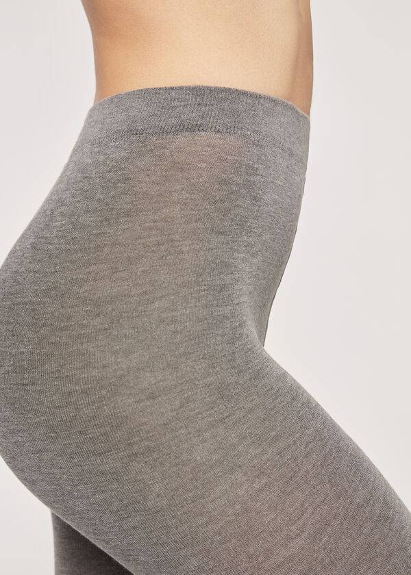 Calzedonia Soft Modal and Cashmere Blend Opaque Hardloopbroek Dames Grijs | BE1062NB