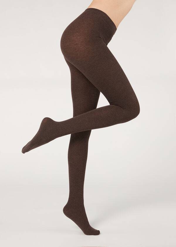 Calzedonia Soft Modal and Cashmere Blend Opaque Hardloopbroek Dames Bruin | BE1065WY