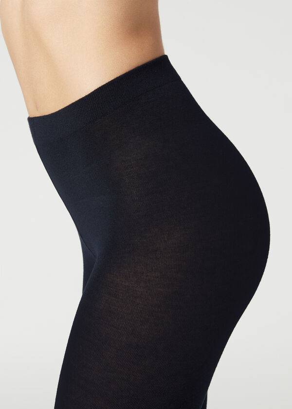 Calzedonia Soft Modal and Cashmere Blend Opaque Hardloopbroek Dames Blauw | BE1066EX