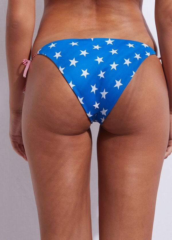 Calzedonia Star patterned Bikinibroekjes Dames Blauw | BE1576LH