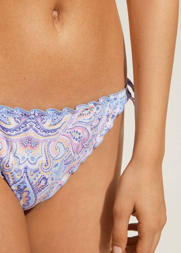 Calzedonia String Amalfi Bikinibroekjes Dames Blauw | BE1577ZG