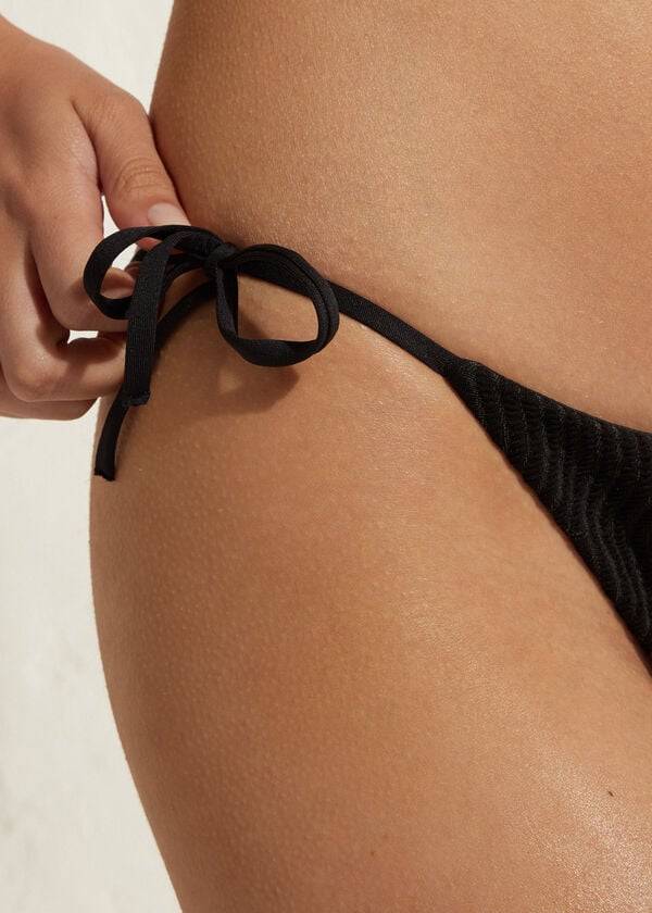 Calzedonia String Mykonos Bikinibroekjes Dames Zwart | BE1608NB